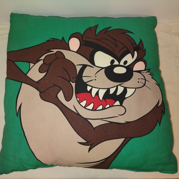 Vintage Looney Tunes Taz Throw Pillow 17